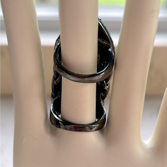 Gothic Victorian Heart Crystal Knuckle‎ Finger Ring - Picture 8 of 9